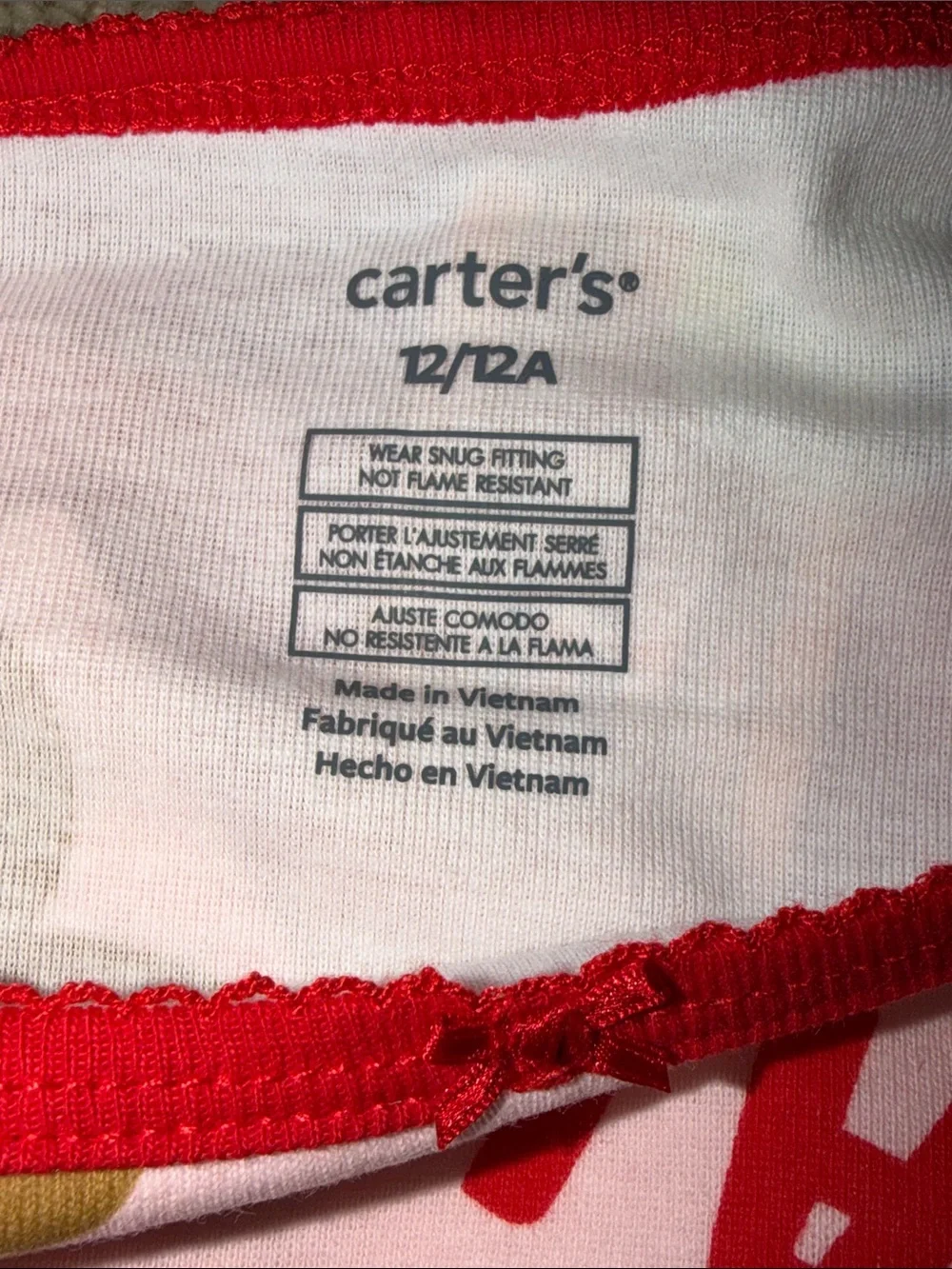Carter's Pink Santa & Reindeer Pajama Set with Red Trim